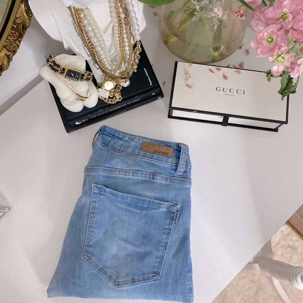 Garage denim skinny jeans high waist